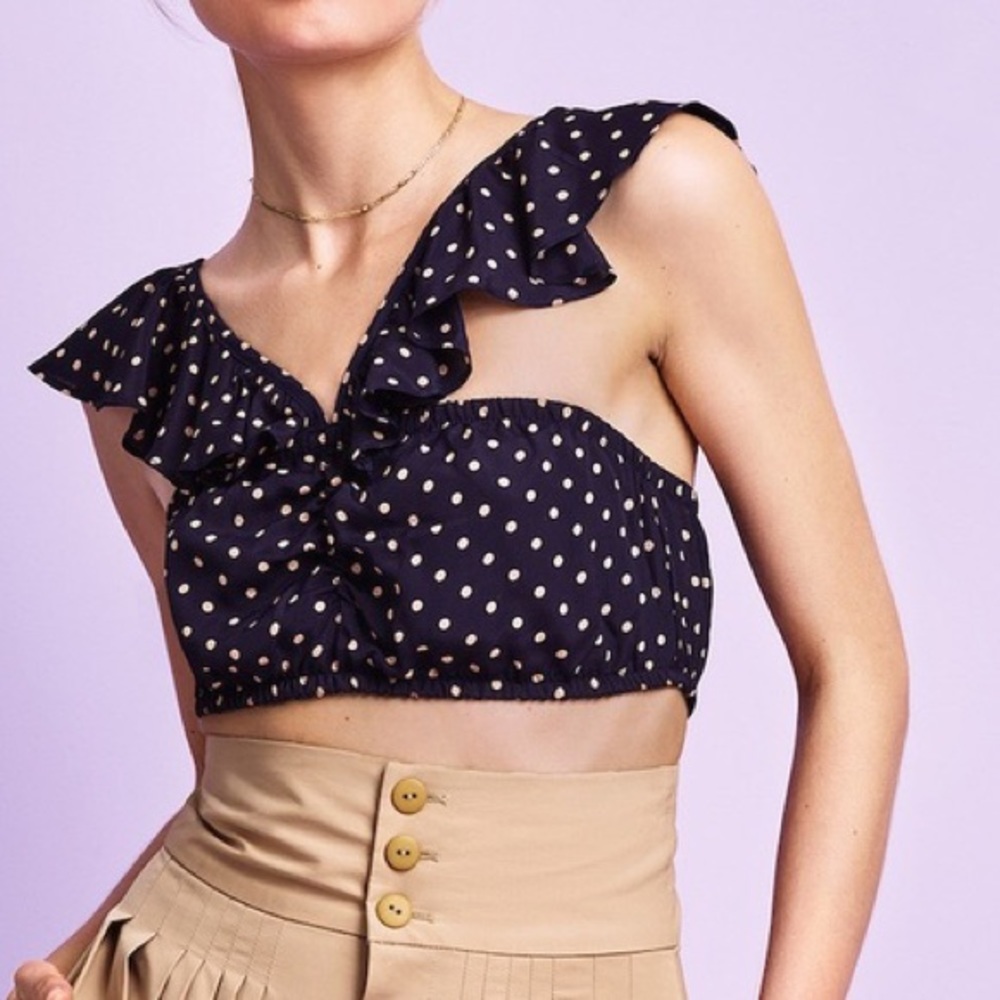 🤩 For Love And Lemons Polka Dot Crop Top